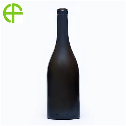 750ml olivově zelená láhev na víno s hlubokým dnem